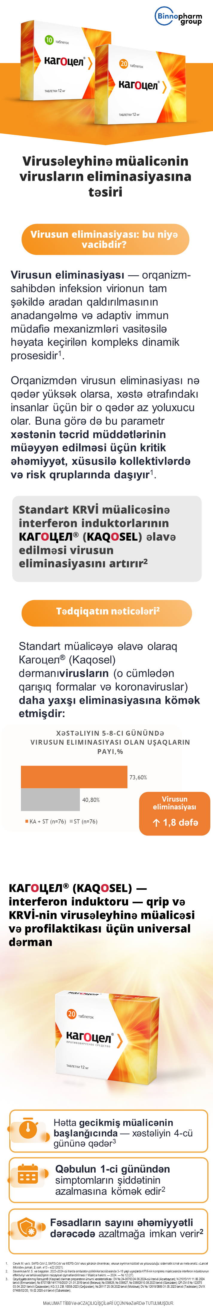 Кагоцел<sup>®</sup> (Kaqosel)-in virusların eliminasiyasına təsiri