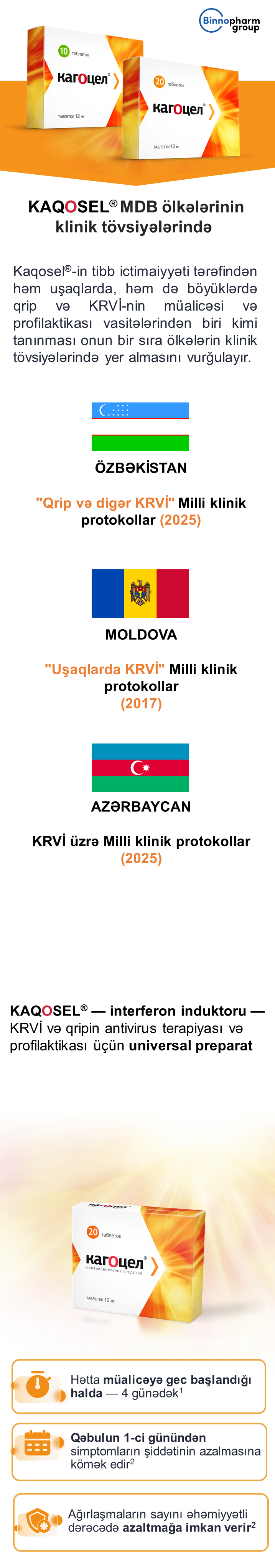Kaqosel<sup>®</sup> MDB ölkələrinin klinik tövsiyələrində