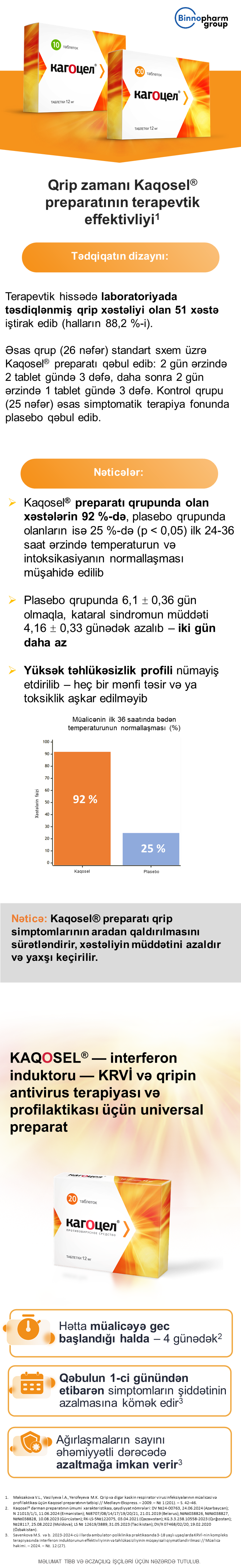 Kaqosel<sup>®</sup>: qrip zamanı effektivlik